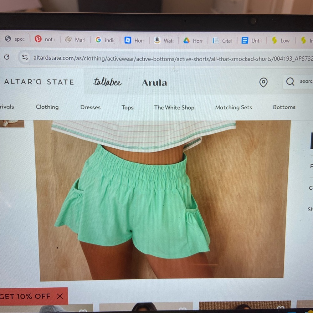 Altar'd State AS REVIVAL Green Athletic Shorts